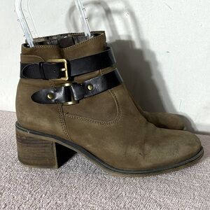 Franco Sarto Brown Leather Ankle Boots Booties 37.5